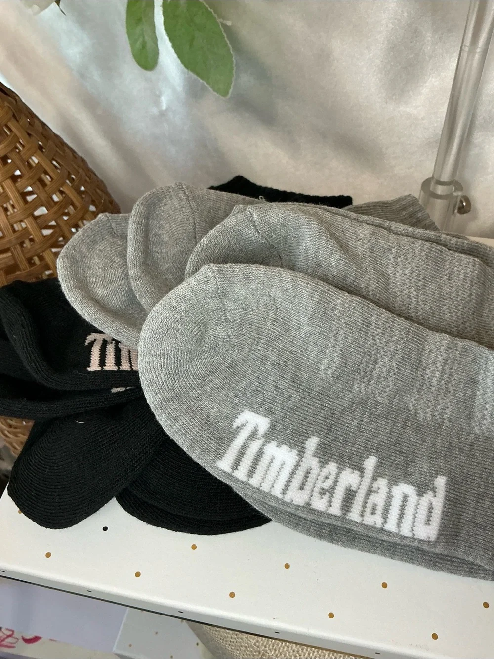 NWOT Timberland Ankle Socks — Black & Gray (6-Pack)